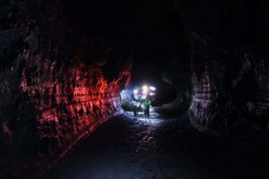 people exploring caves in Washington State