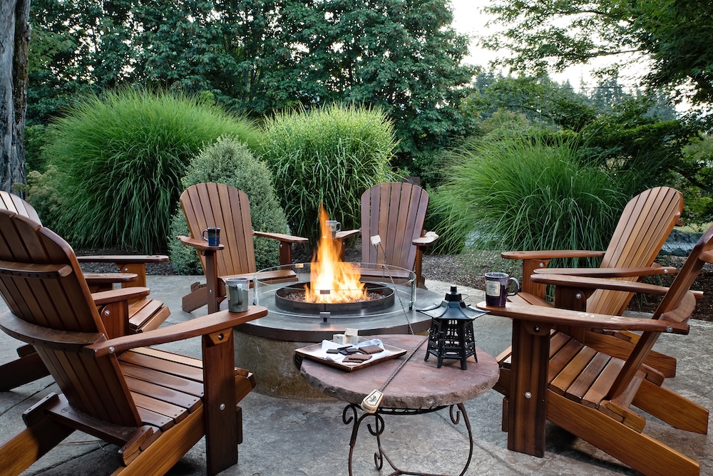 Firepit at our Columbia River Gorge cabins near Hood River