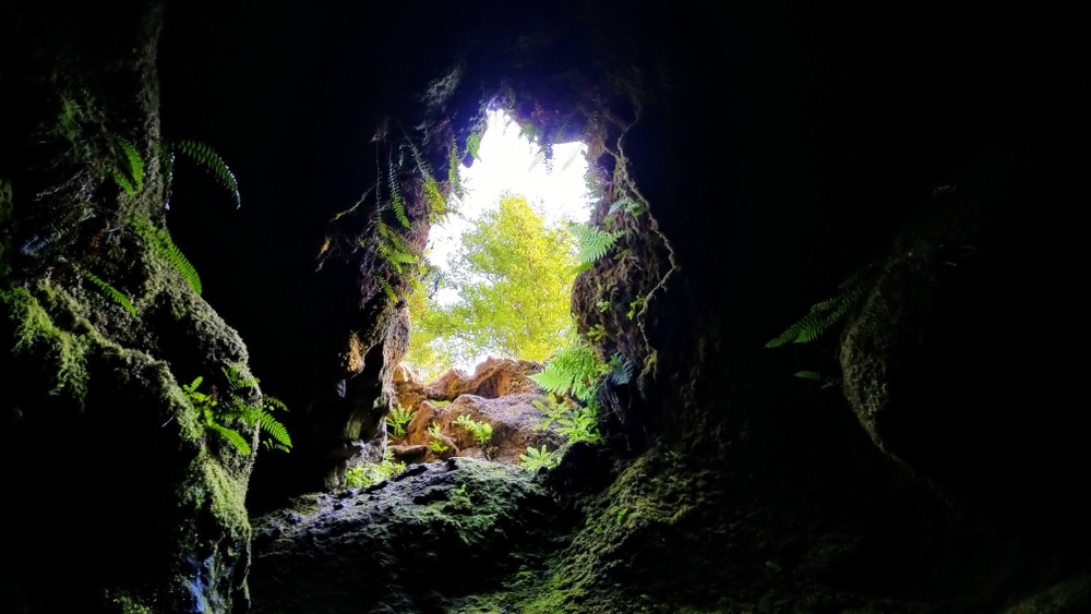 The entrance to the Ape Cave, another popular cave in Washington near the Guler Ice Cave