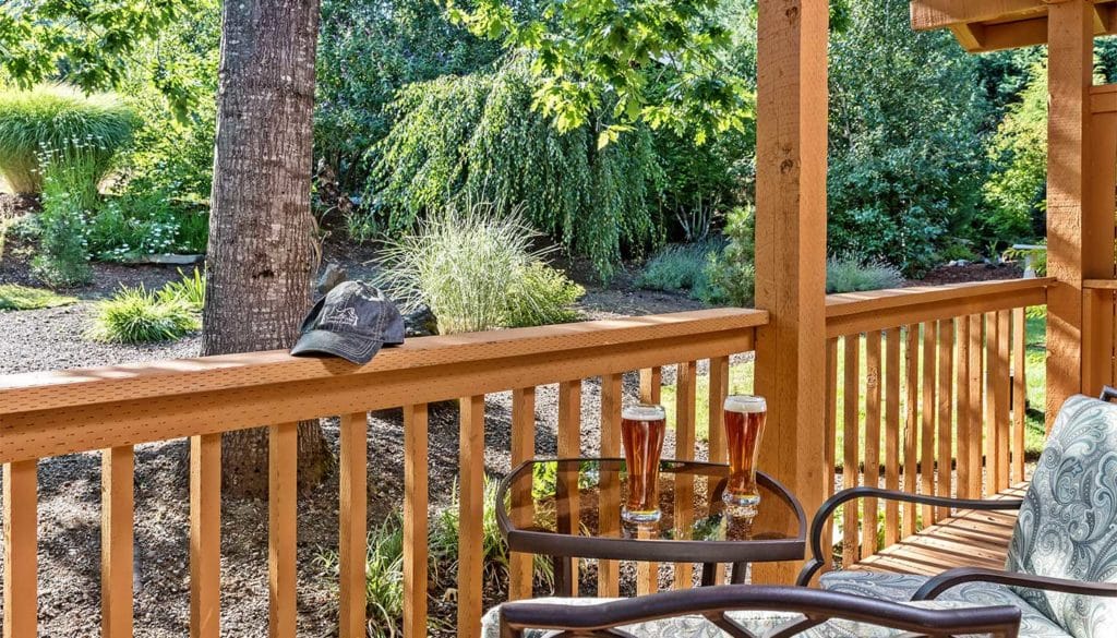 After enjoying the best Columbia River Gorge Hikes, relax and unwind with a delicious pint of beer on the porch of our luxury cabins in Washington