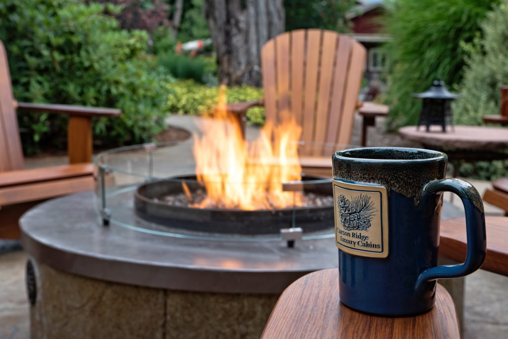 Relax with a cup of coffee next to this fire pit at our cabins in Washington, while enjoying all the best things to do in the Columbia River Gorge in fall