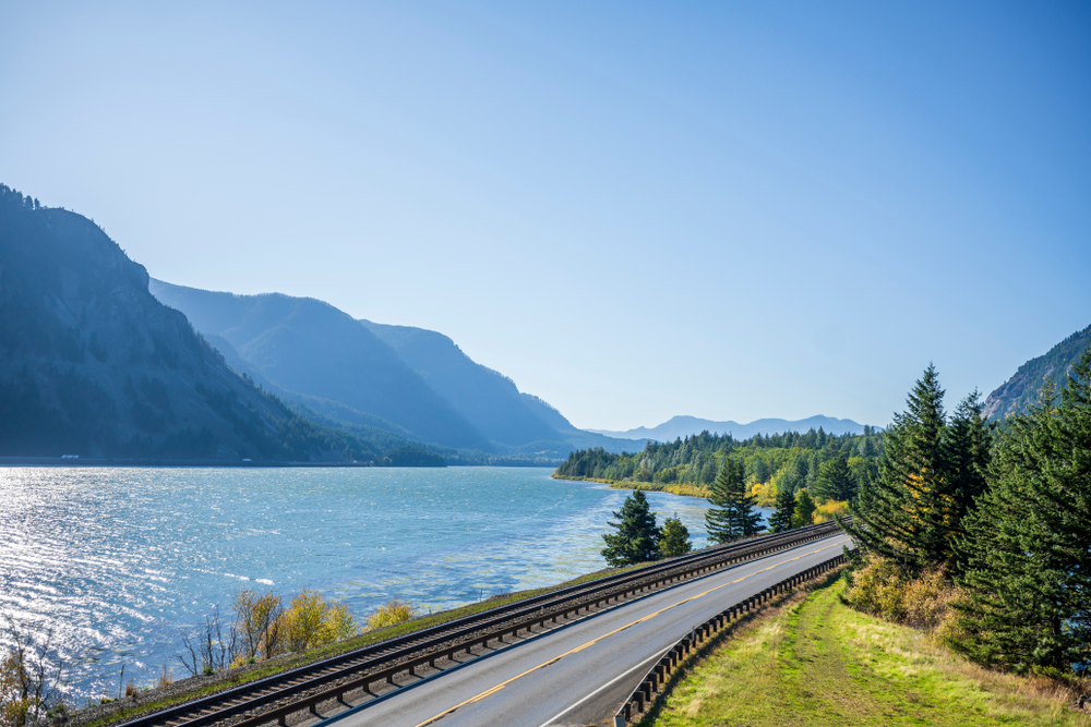 A Road along the river - great for Columbia River Gorge biking