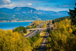 Beautiful view of fall in the Columbia River Gorge