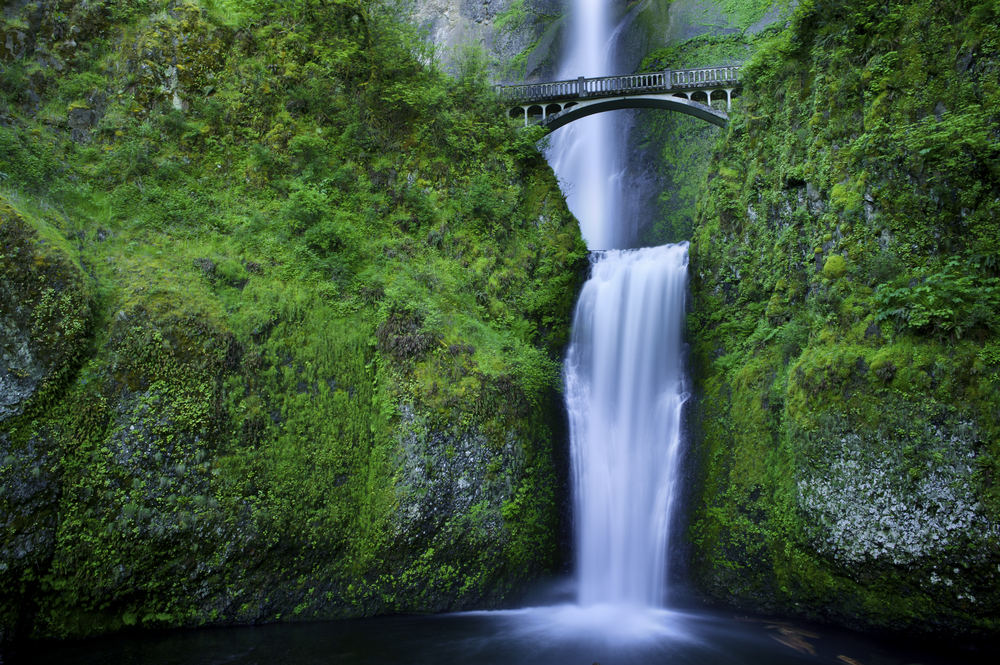 Multnomah Falls on the Highway of Waterfalls in the Columbia River Gorge