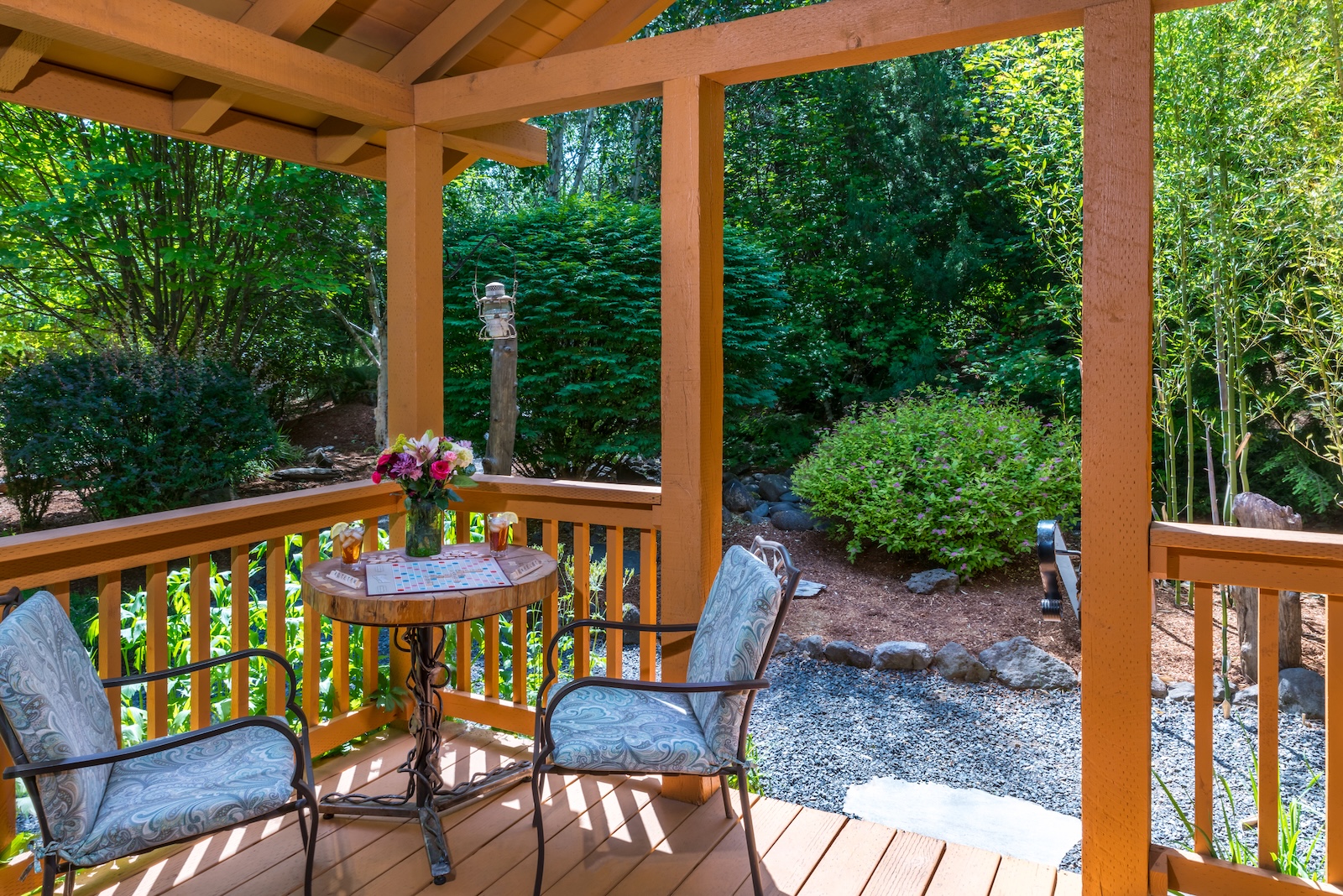 Bike Tours With Bike the Gorge in Cascade Locks 2 The porch of one of our Hood River cabins