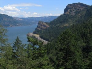 View from Mitchell Point while enjoying Columbia Gorge bike tours with Bike the Gorge
