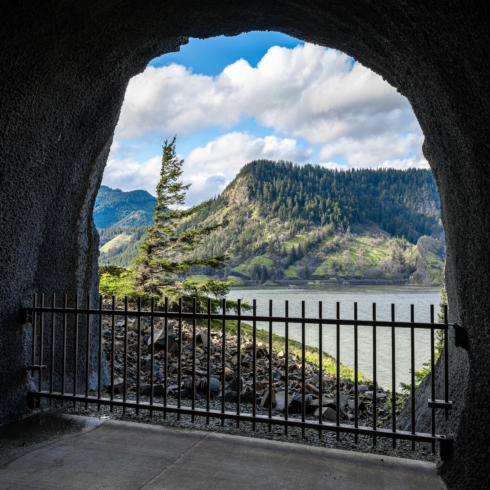 Bike Tours With Bike the Gorge in Cascade Locks 1 View From one of the tunnels on one of the Columbia River Gorge Bike Trails